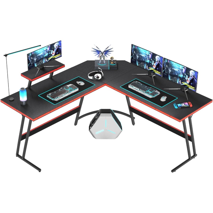Desk Setup L Shaped - L Shaped Gaming Desk with Large