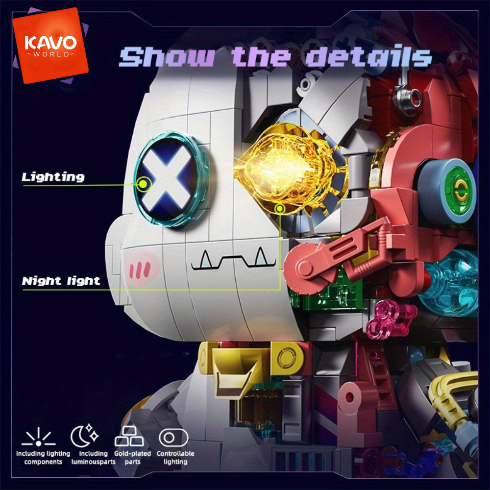 Desk Setup Designer - KAVOWORLD Cyberpunk Mechanical Rabbit Building Blocks
