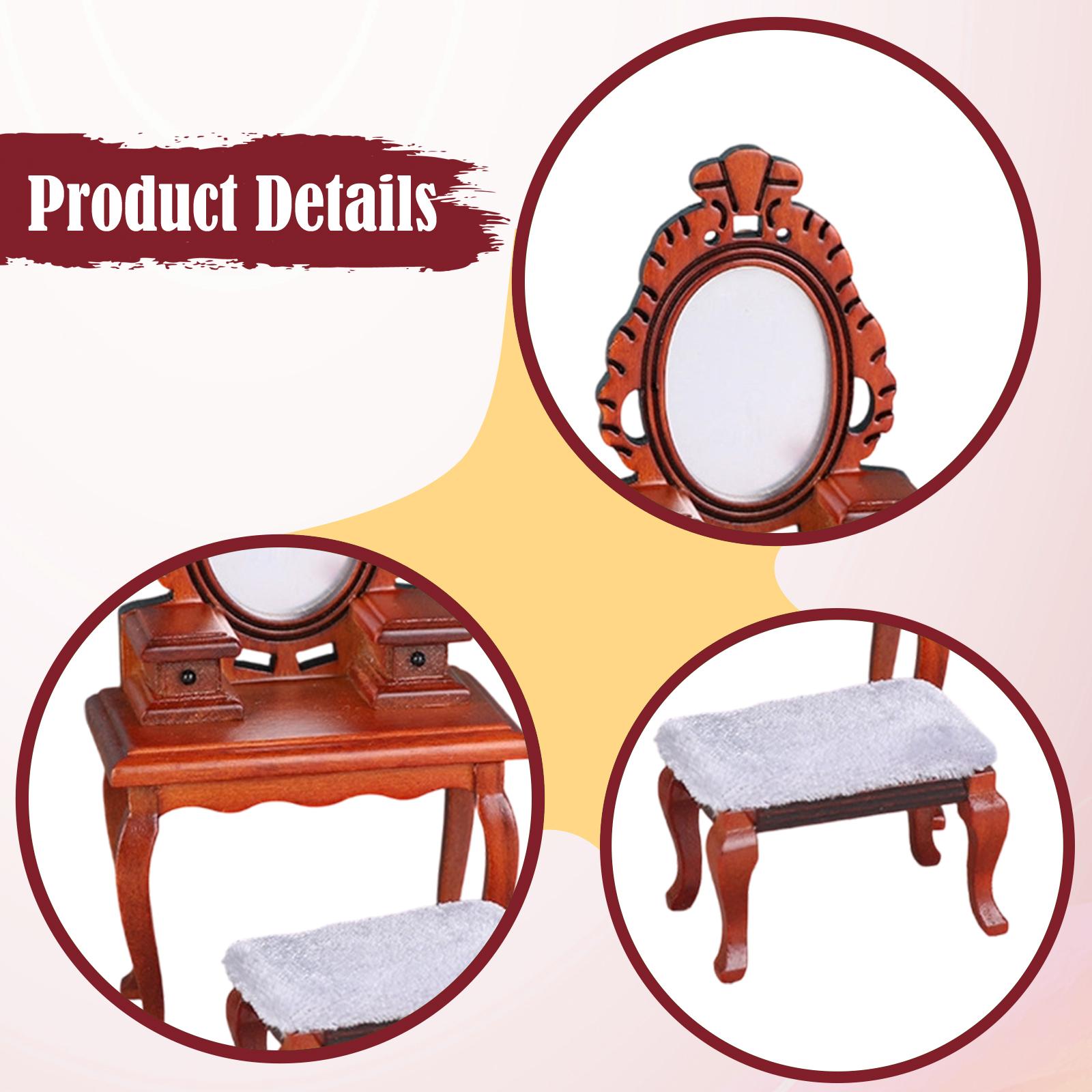Desk Setup Girly - 1/12 Vanity Desk Model with Stool