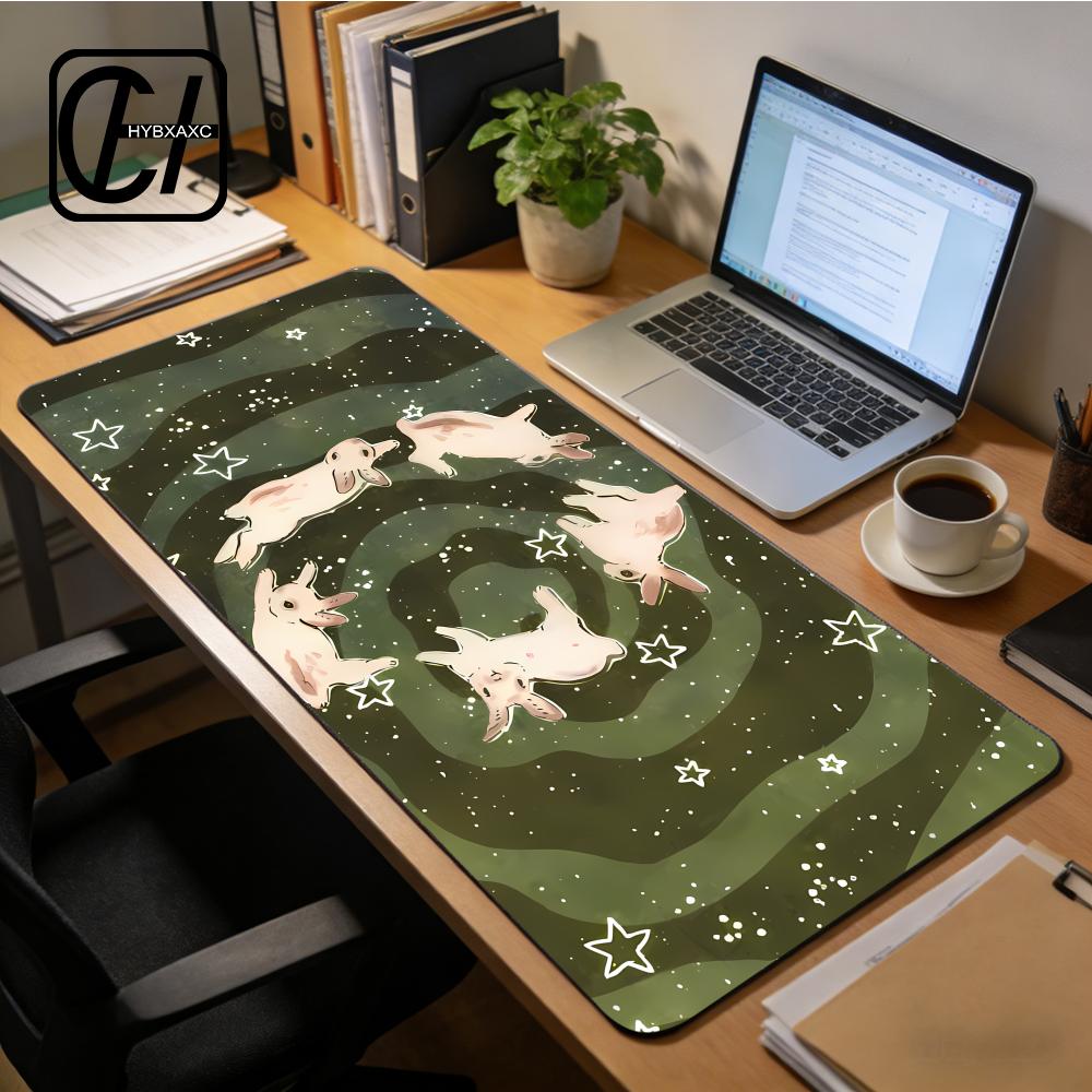 Desk Setup Designer - Whimsical Bunny Starry Night Desk Mat