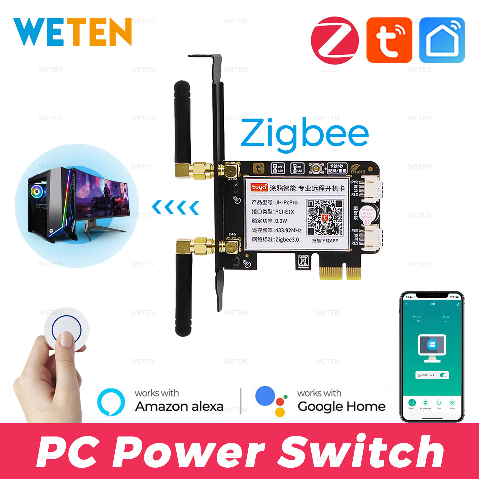Tuya Zigbee Computer Power Res - Desk Setup Pc のレビューと価格