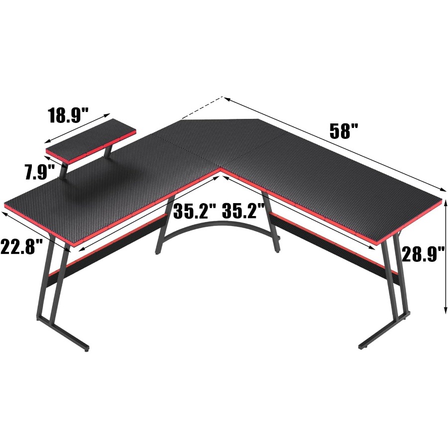 L Shaped Gaming Desk with Larg - Desk Setup L Shaped のレビューと価格