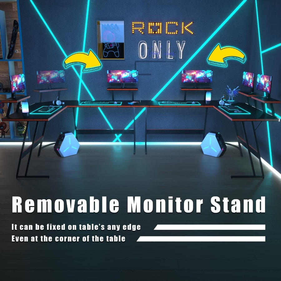 L Shaped Gaming Desk with Larg - Desk Setup L Shaped のレビューと価格