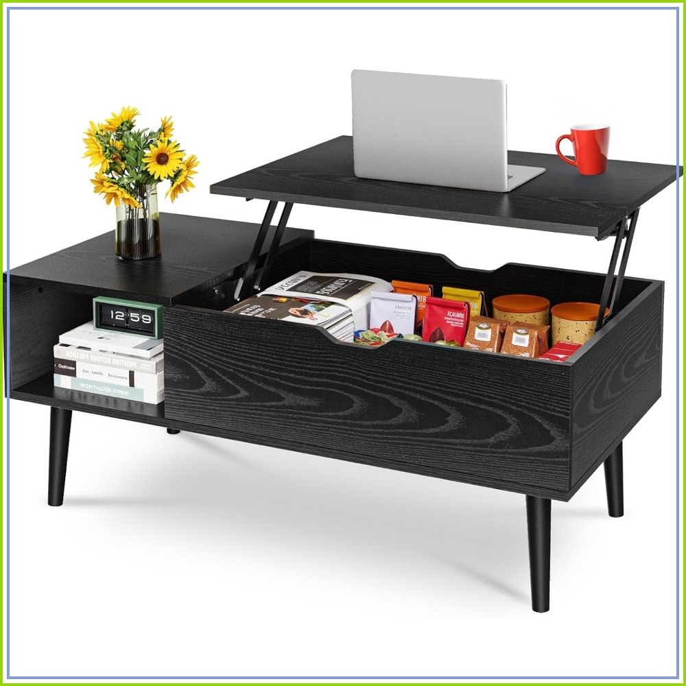 Wood Lift Top Coffee Table wit - Desk Setup Shelves のレビューと価格