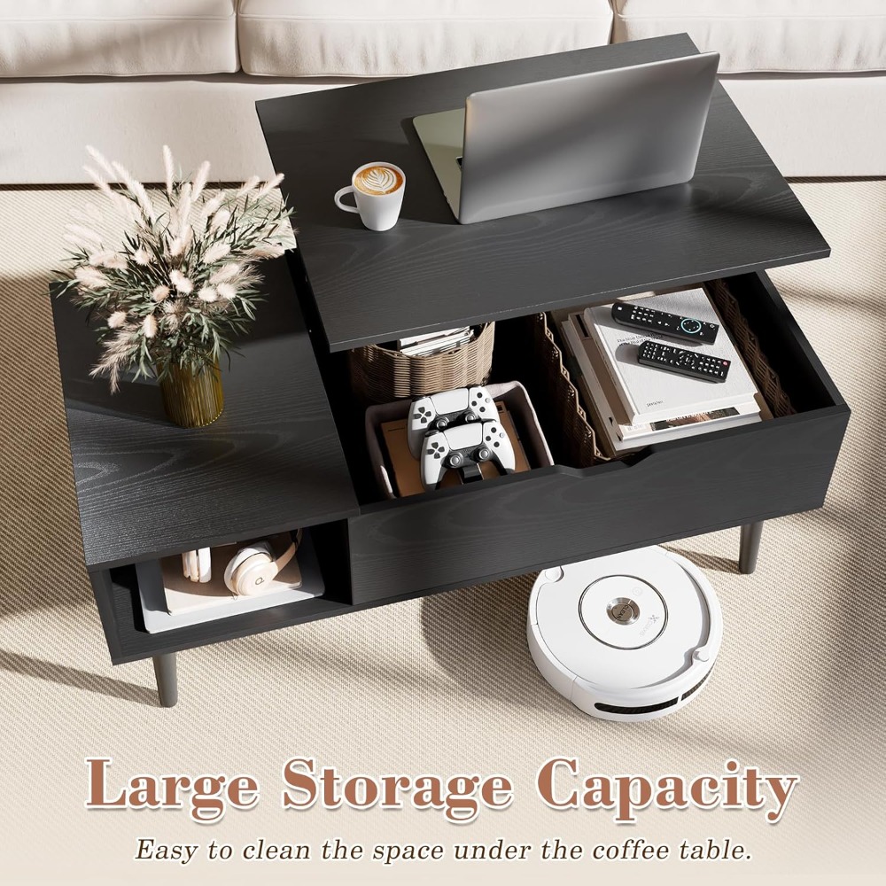 Wood Lift Top Coffee Table wit - Desk Setup Shelves のレビューと価格