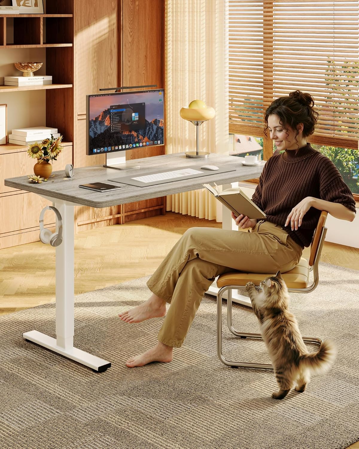 One-Piece Electric Height Adju - Desk Setup L Shaped のレビューと価格