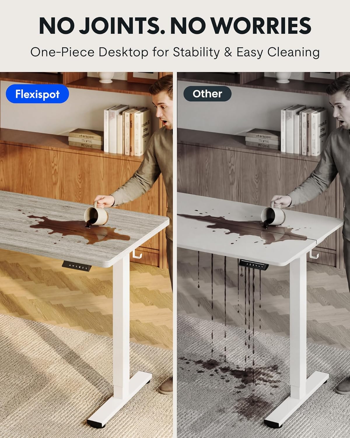 One-Piece Electric Height Adju - Desk Setup L Shaped のレビューと価格