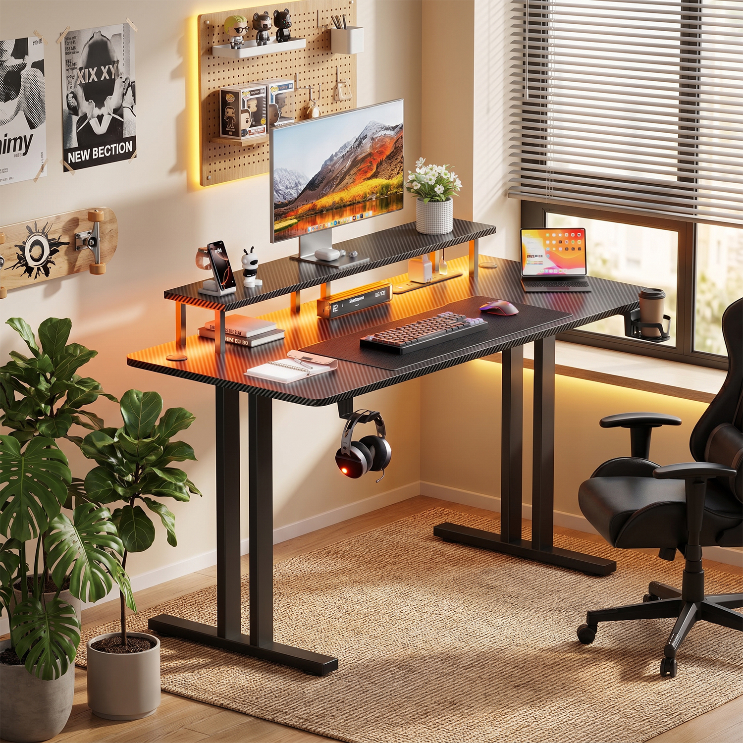 Gaming Desk with LED Lights &  - Desk Setup Pc のレビューと価格