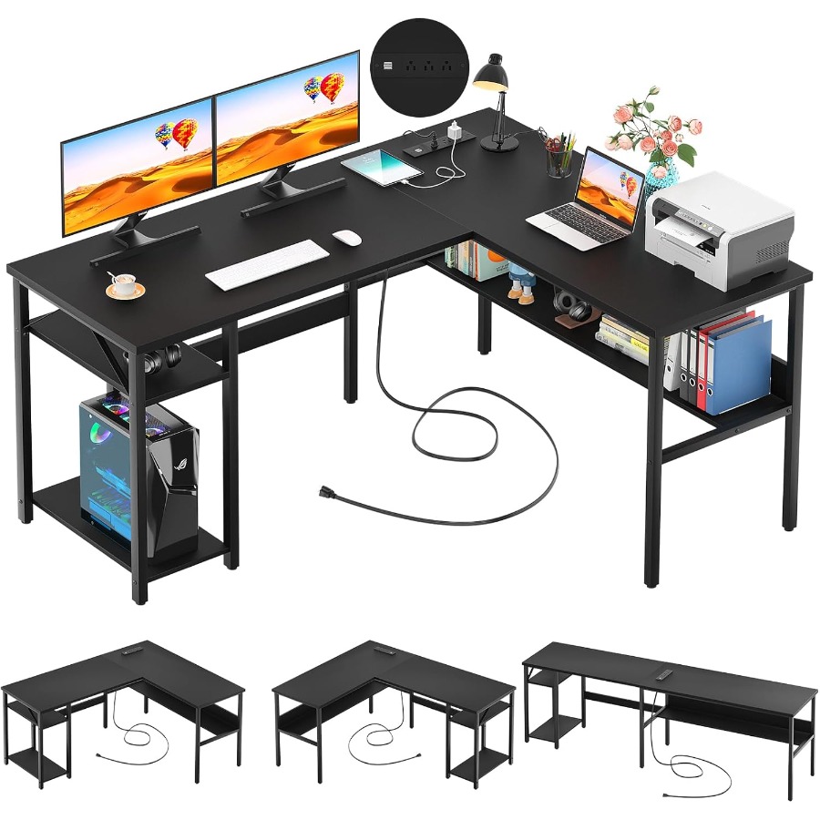 Reversible L Shaped Desk with  - Desk Setup L Shaped のレビューと価格
