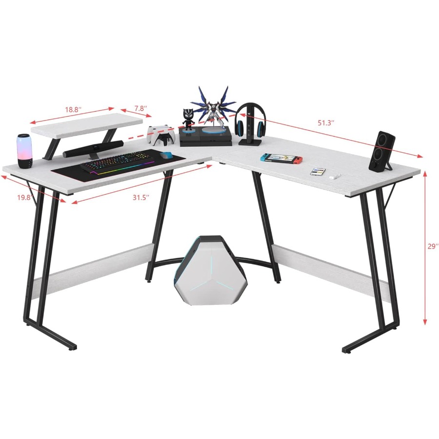 L Shaped Gaming Desk with Larg - Desk Setup L Shaped のレビューと価格