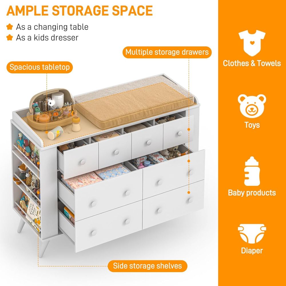 Children's 8-Drawer Dresser, N - Desk Setup Shelves のレビューと価格
