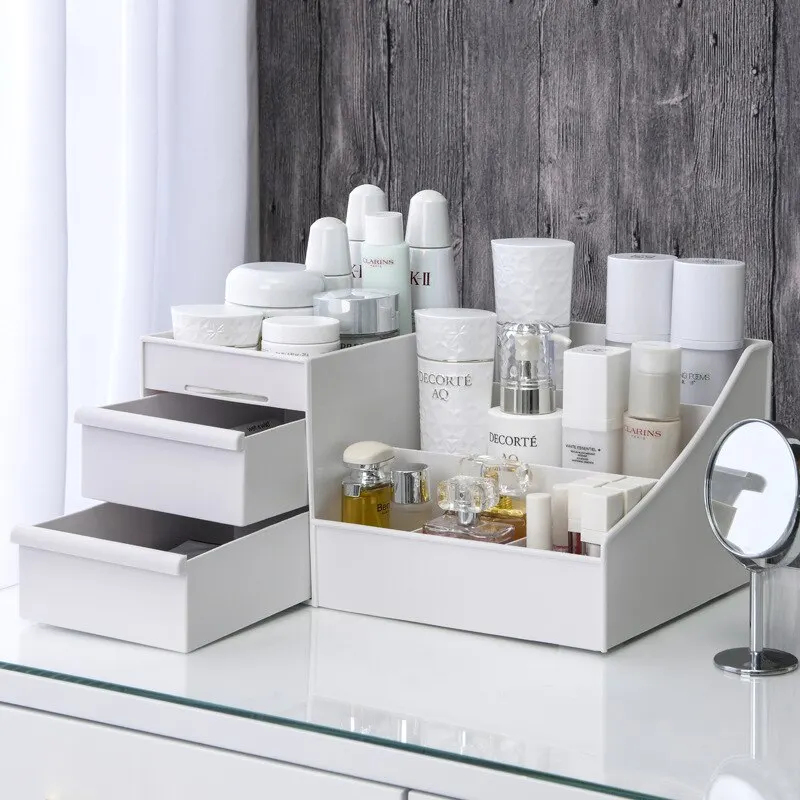 1pc White New Drawer Makeup St - Desk Setup Shelves のレビューと価格
