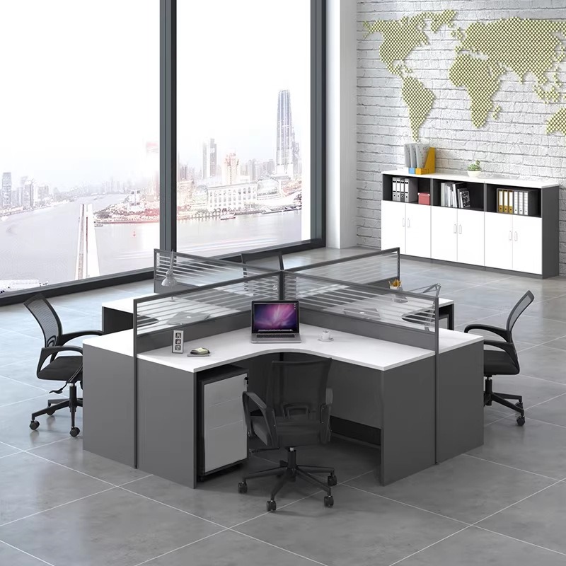 White Office Desk for 2 4 or 6 - Desk Setup L Shaped のレビューと価格