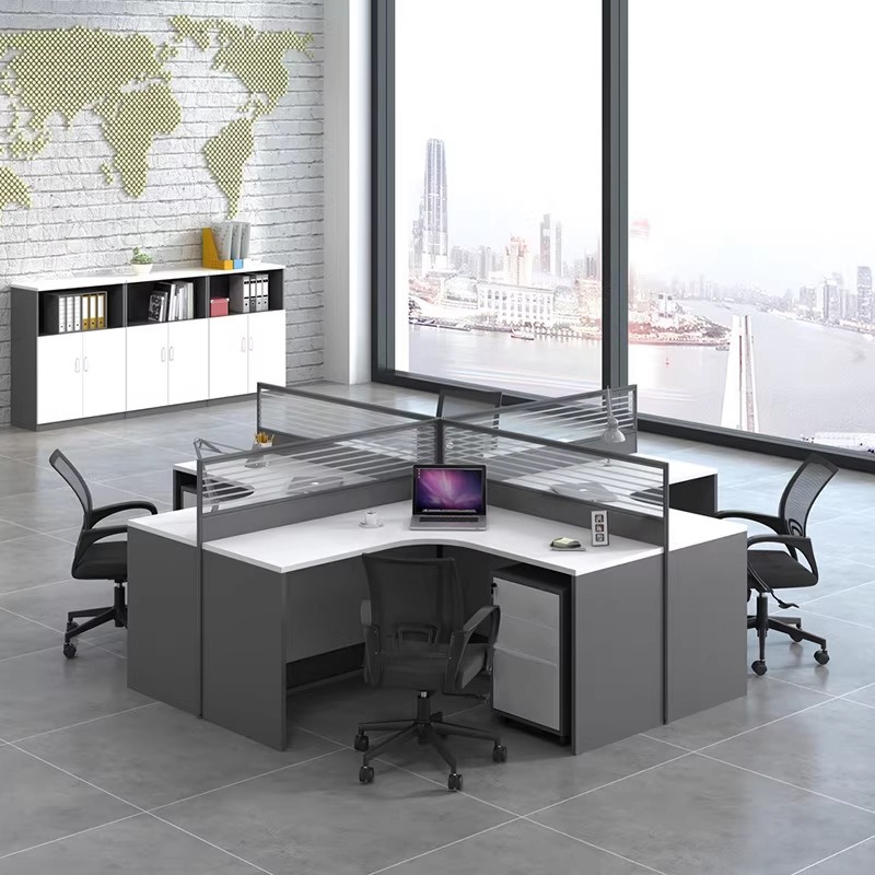 White Office Desk for 2 4 or 6 - Desk Setup L Shaped のレビューと価格