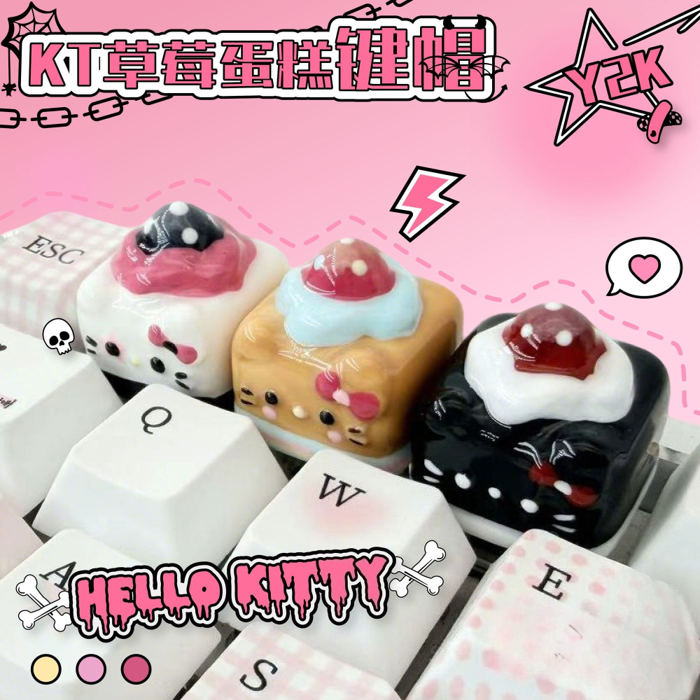 Y2K Kawaii Keycaps Hello Kitty - Desk Setup Girly のレビューと価格
