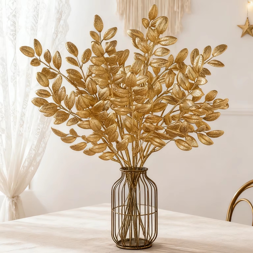 10Pcs Artificial Golden Leaves - Desk Setup At Home のレビューと価格
