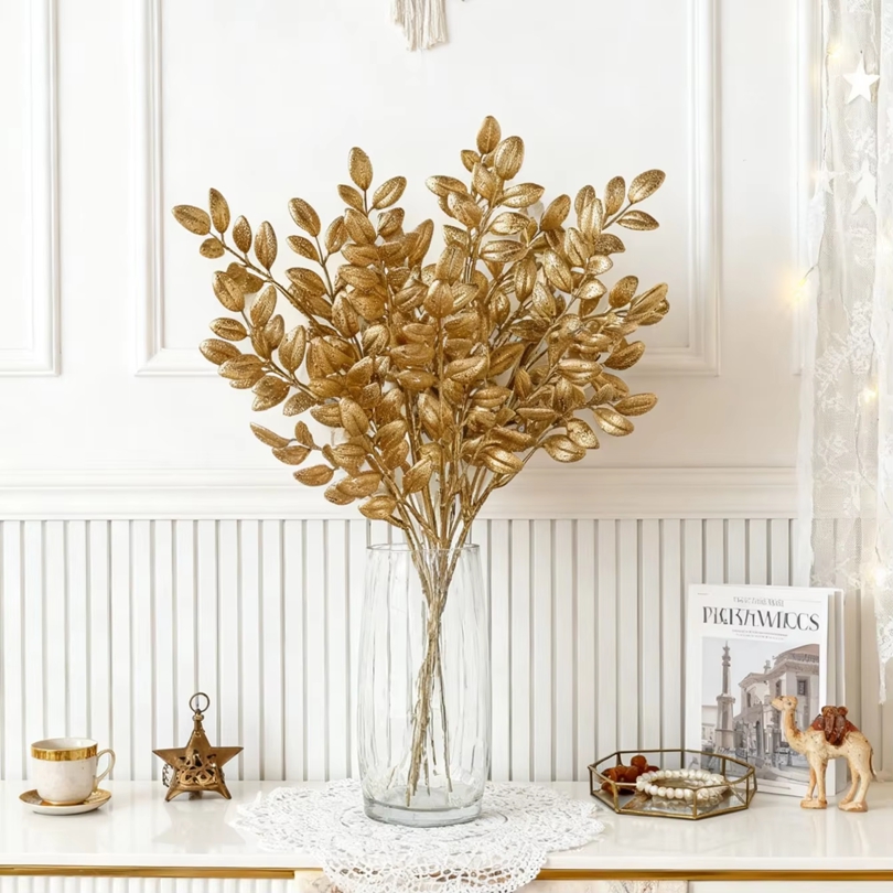 10Pcs Artificial Golden Leaves - Desk Setup At Home のレビューと価格