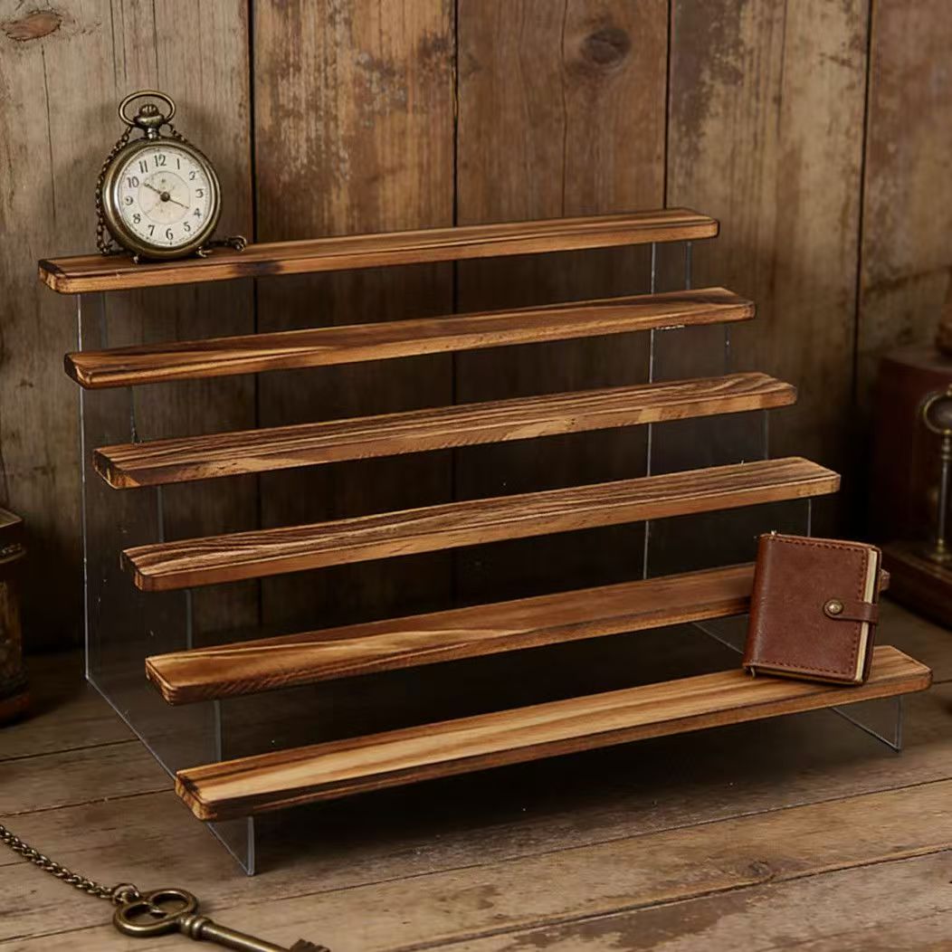Charred Wooden Step Display St - Desk Setup Shelves のレビューと価格