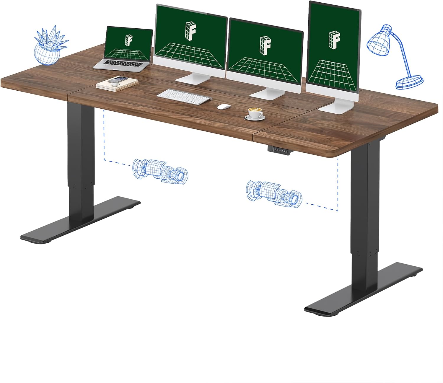 Electric Standing Desk with Du - Desk Setup L Shaped のレビューと価格