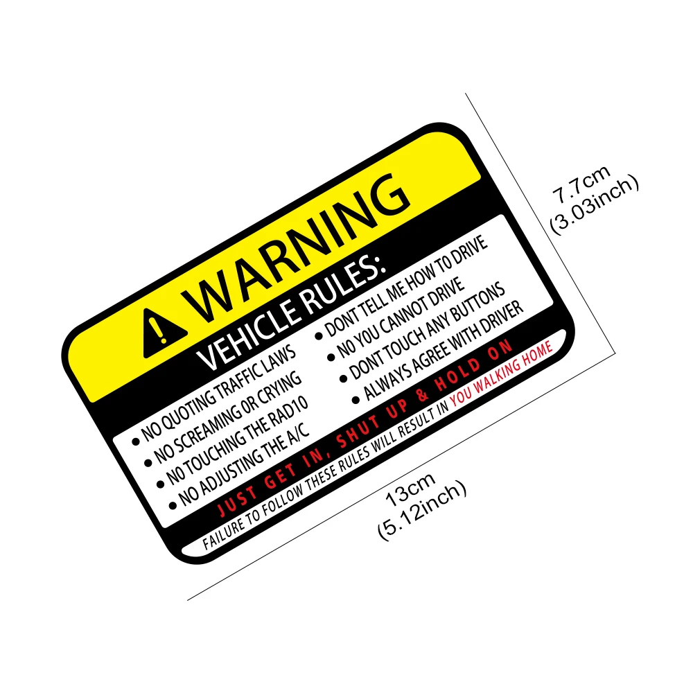 13x7.7cm Warning Words Car Sti - Desk Setup Laptop のレビューと価格