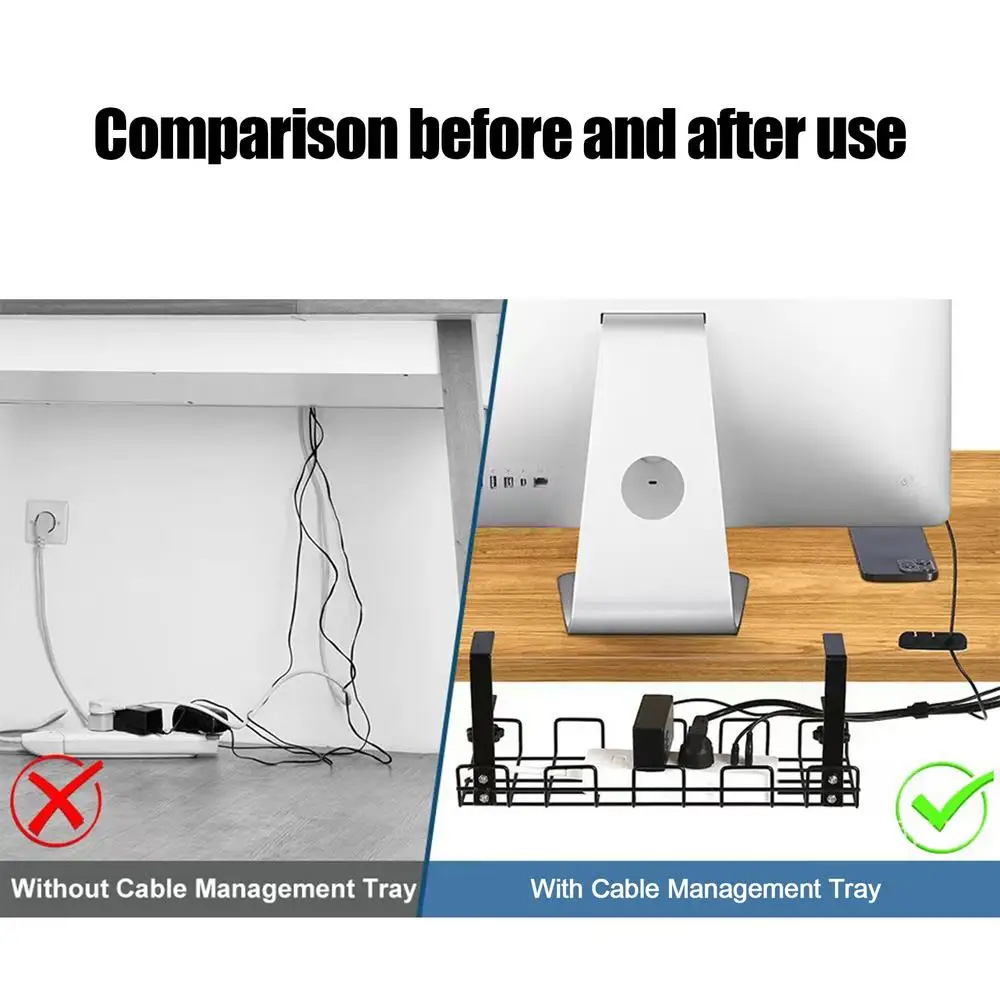 Cable Management Box Under Des - Desk Setup Shelves のレビューと価格