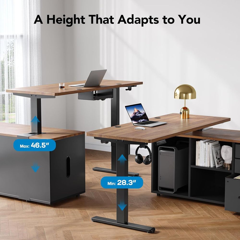 55 Inch L Shaped Standing Desk - Desk Setup L Shaped のレビューと価格