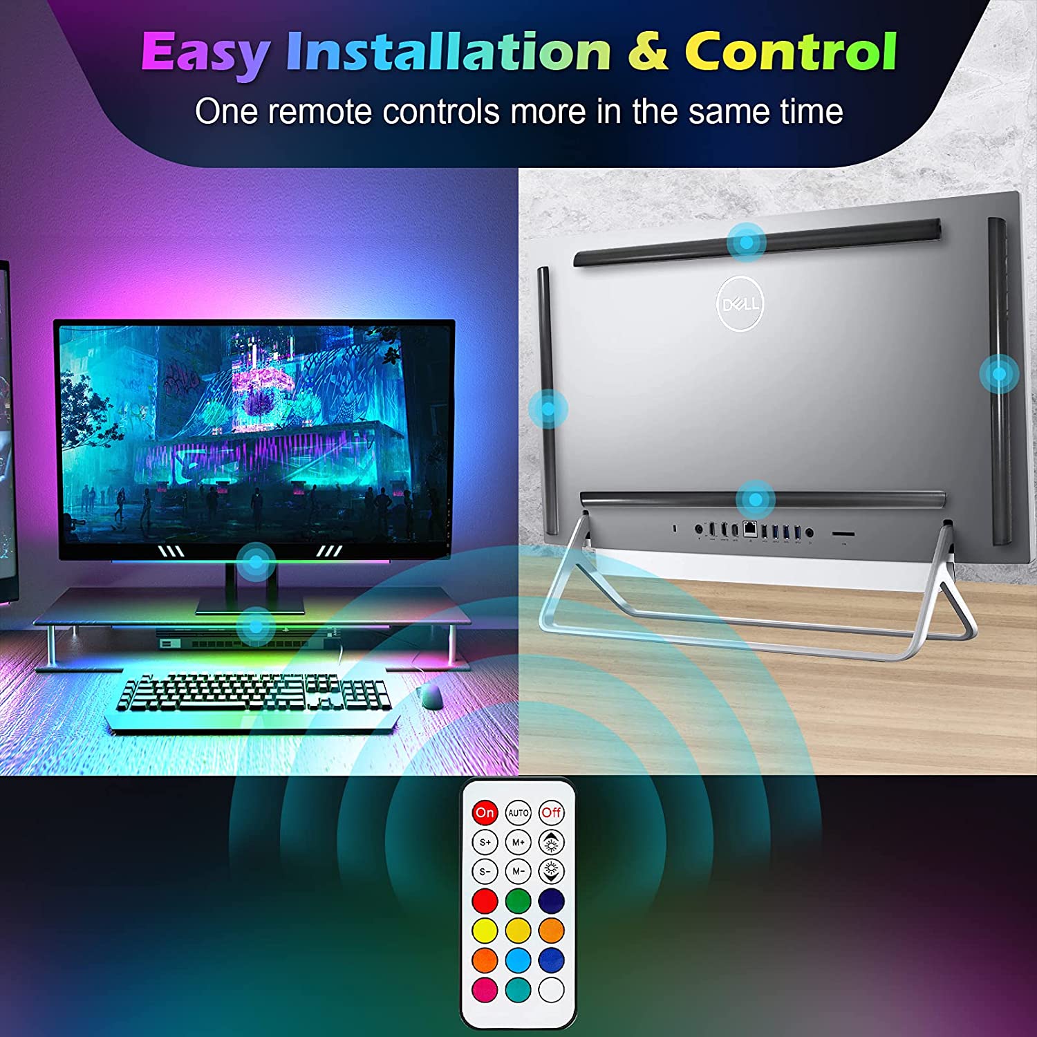 Under Monitor Light Bar RGB Dr - Desk Setup Pc のレビューと価格